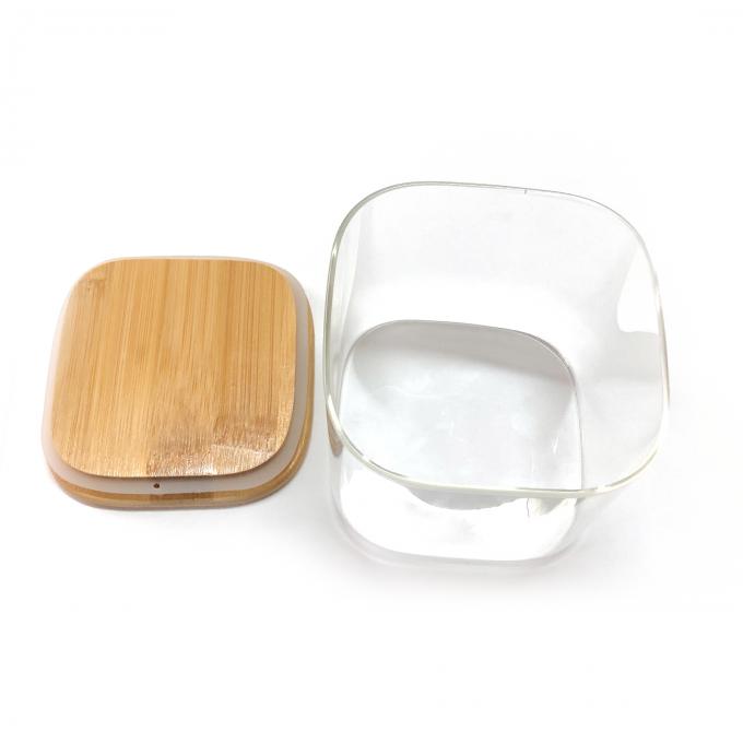 Borosilicatglas-Nahrungsmittelspeicher-Glasquadrat der hohen Qualität 16oz und runde Glasgefäße mit Deckeln