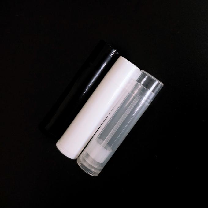 Chapstick-Rohr-weißer schwarzer klarer leerer kosmetischer ovaler Lippenbalsam-Behälter lippenstift 0.15oz 4.5g Plastik