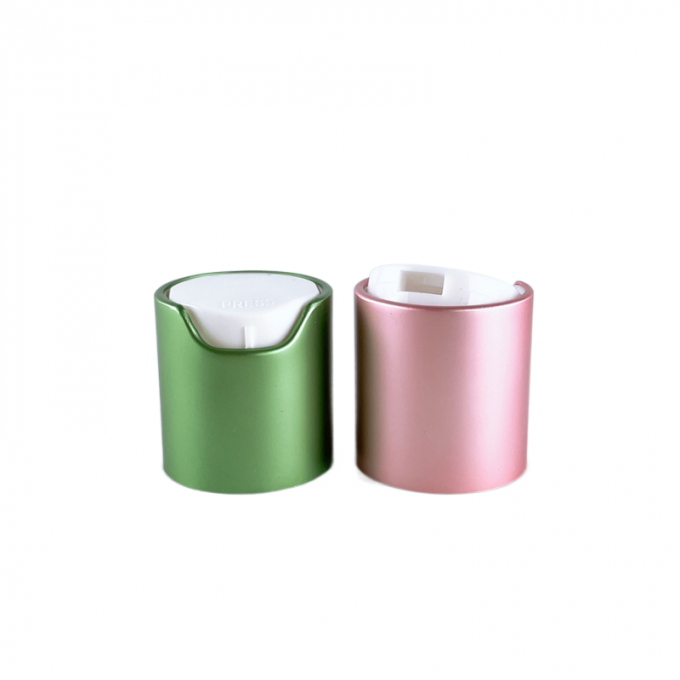 24mm 28mm Spitzenkappen des leichten Schlages der Rosagrünen Aluminiumdiskette für Plastikflasche